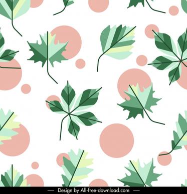 decorative pattern template flat green leaf circles decor