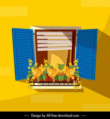 decorative window background colorful classic design