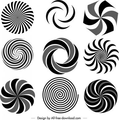 delusion swirl templates black white flat twisted sketch