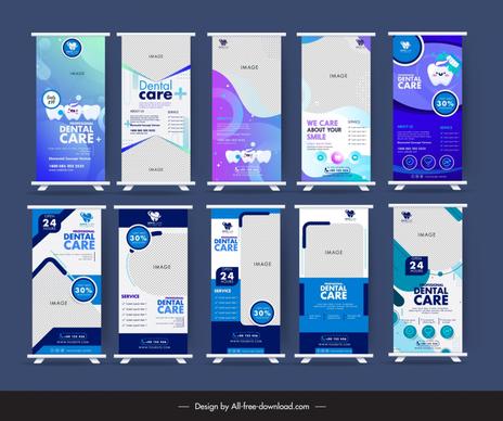 dental care roll up banner templates collection elegant modern 