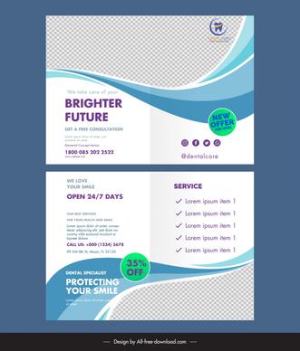 dental clinic brochure templates elegant dynamic curves checkered