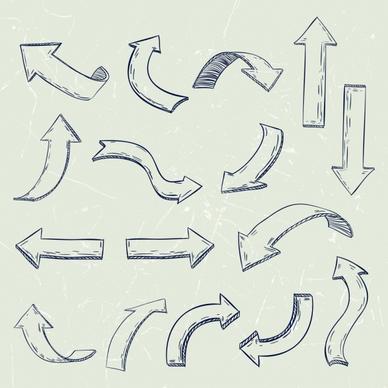 direction design elements various shapes isolation handdrawn design
