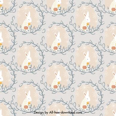 easter background preppy template repeating classic rabbit leaves