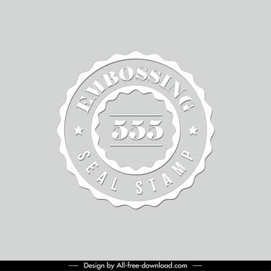 embossing stamp template elegant flat symmetric