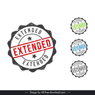 extended stamp templates collection flat retro serrated round symmetry