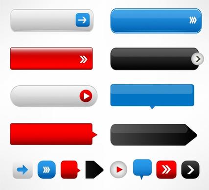 Flat Web Button Elements