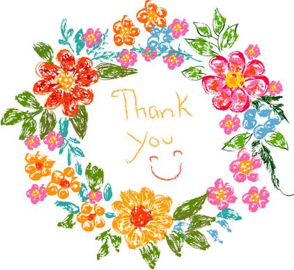 flower frame thank you card