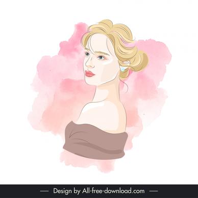 girl illustration painting elegant handdrawn