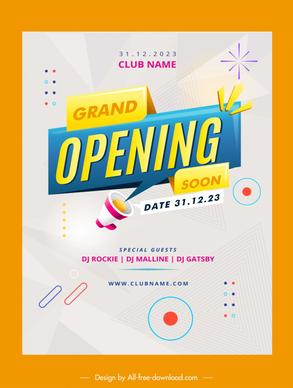 grand opening poster template modern elegance