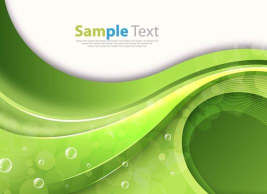 green wave background art vector illustration