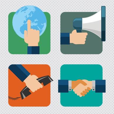 hand at work vector isolation with various features