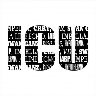 icu word art template flat texts layout dark contrast design 
