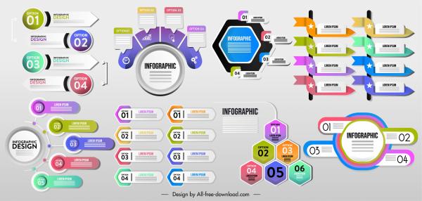 infographic decor elements modern colorful shapes sketch