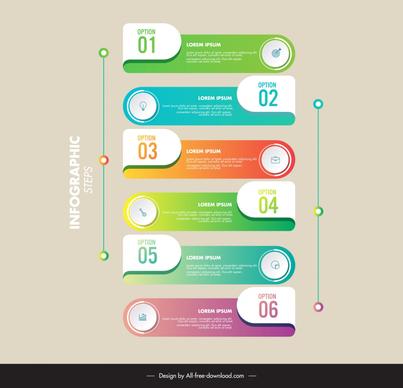 infographic list template modern elegant horizontal tabs