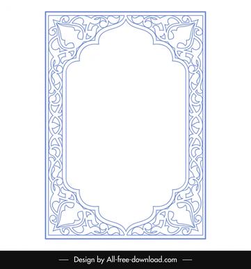 islamic border template elegant symmetric curves decor