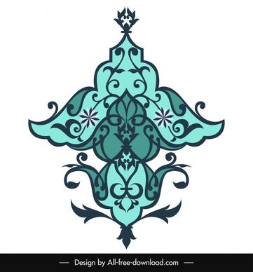 islamic ornament design element elegant symmetric curves shape