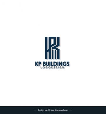 kp buildings logotypes modern elegant stylized texts geometric design 