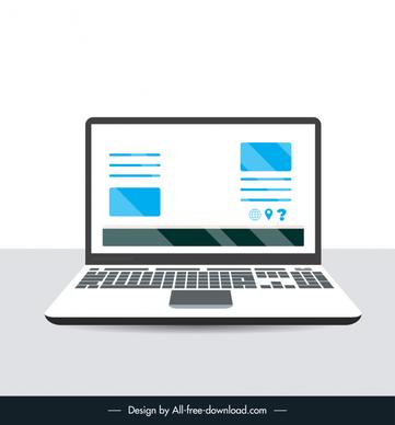 laptop icon modern 3d sketch