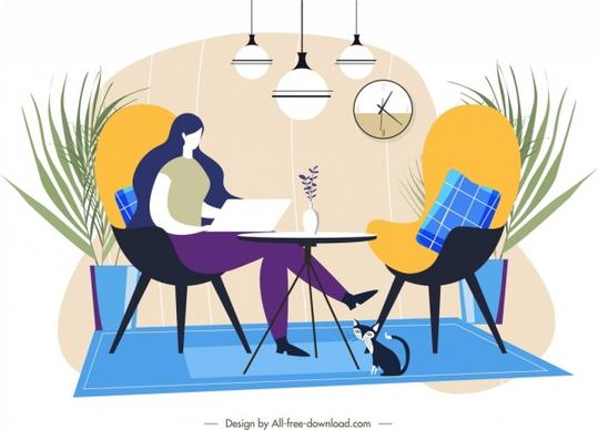 living room decor template simple modern design