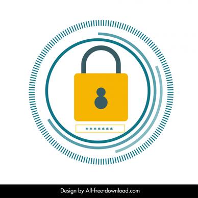 lock security sign icon flat isolation design