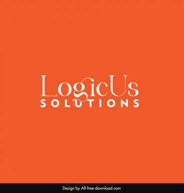   logicus solutions logo template flat texts elegance 
