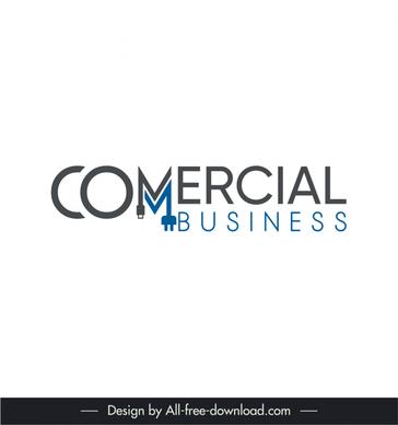 logo commercial business template elegant flat texts plugs sketch