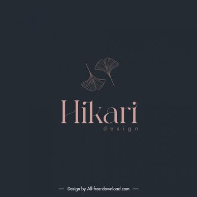 logo hikari design elements dark handdrawn leaf