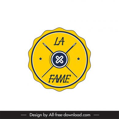 logo x la fame clothing logo template flat classical symmetric design sewing tools sketch