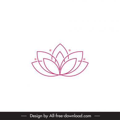 lotus  logotype flat pink symmetrical outline