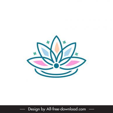 lotus logotype icon flat symmetric sketch