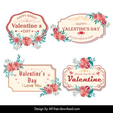 love label collection elegant classical flowers decor