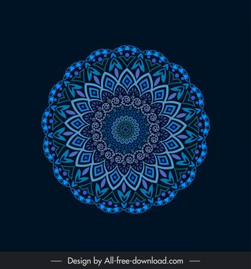 mandala flower design element dark symmetric elegant decoration