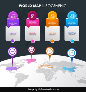 map infographic template global map navigation circles