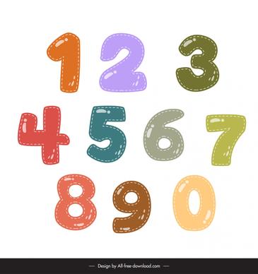 math number design elements classic stitch decor