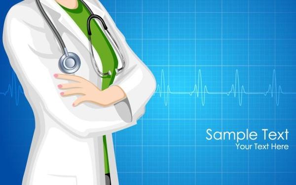 medical background doctor icon cardiogram ornament