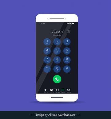 mobile number design elements elegant flat modern