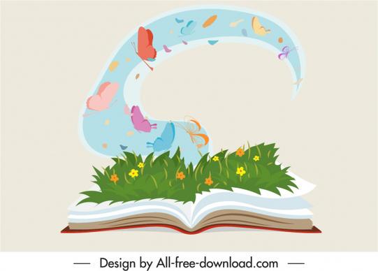 nature book icon dynamic 3d decor