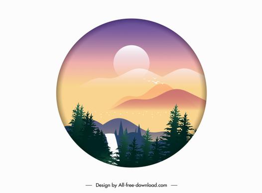 nature landscape background classical circle isolation