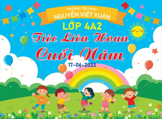  nguyen viet xuan lop 4a2 year end summation backdrop cute dynamic cartoon design 