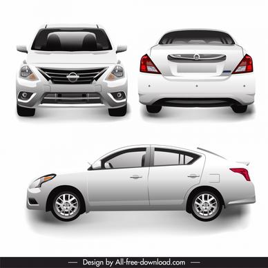 nissan sunny car model icons shiny modern design 