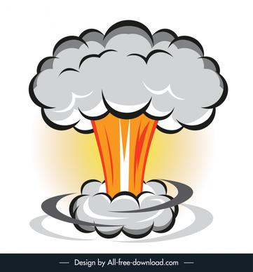nuclear bomb icon dynamic flat handdrawn sketch