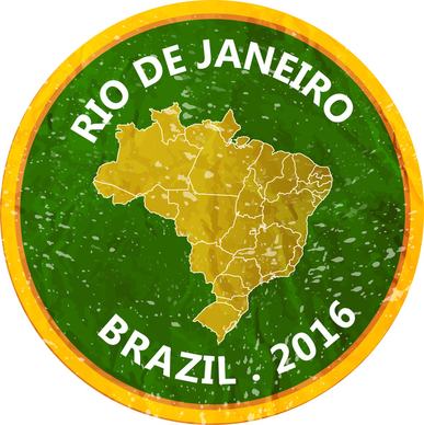 olympic rio 2016 banner design with circle map