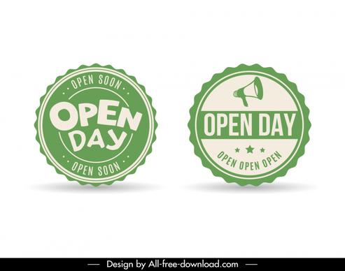 open stamps templates serrated circle elegance 