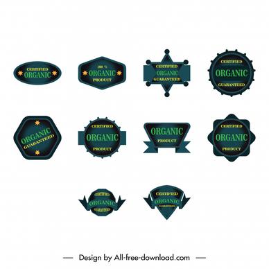 organic label icon sets elegant symmetric shapes sketch