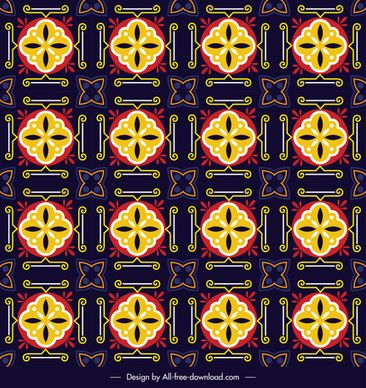 oriental pattern template repeating symmetrical petals sketch
