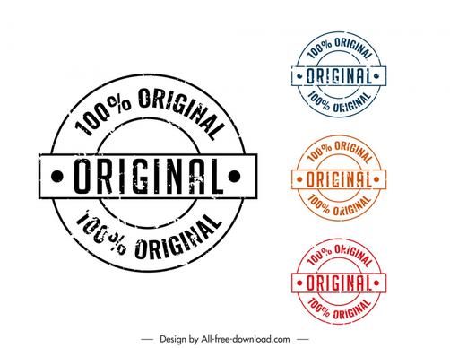 original copy stamps templates retro flat circle shapes