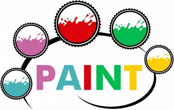 paint color samples icons flat circles isolation
