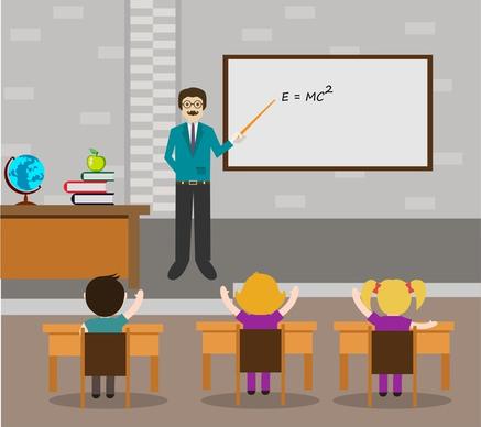 people education theme class learning style in color