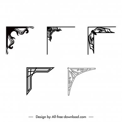 perpendicular borders frame collection elegant classical symmetric black white sketch