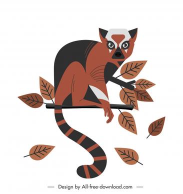 primate monkey species icon colored classic flat sketch